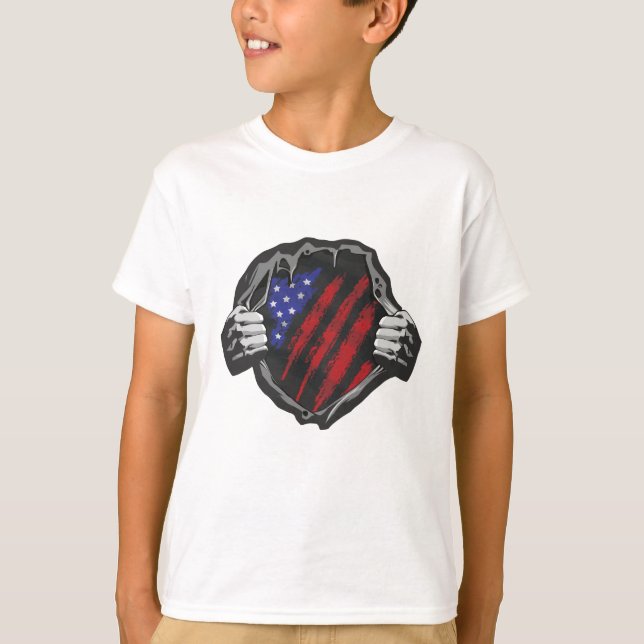 USA Superherd Costume Flag T-Shirt (Vorderseite)