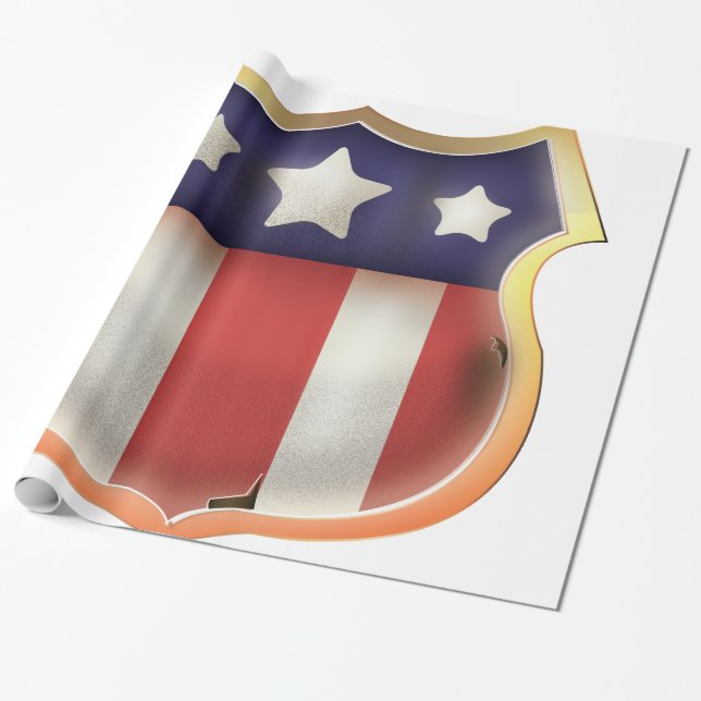 USA Superhero Vintag Shield. Geschenkpapier (Ungerollt)