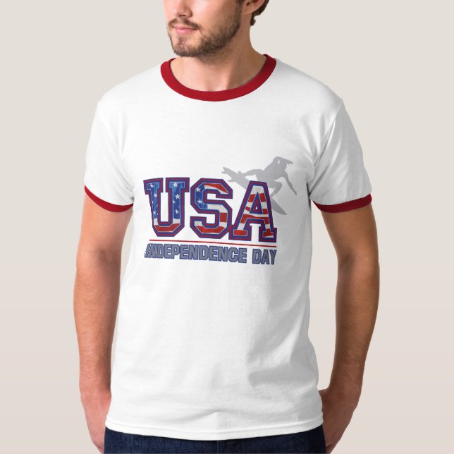 USA Surfer Independence Day Männer-T - Shirt (Vorderseite)
