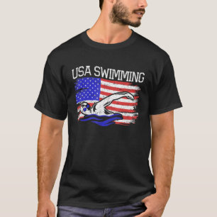 USA Swim US Swim Aquatic Sport Athlete Amerika T-Shirt