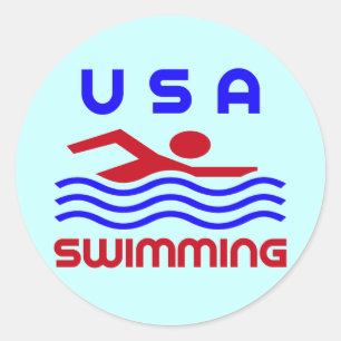 USA SWIMMING RUNDER AUFKLEBER