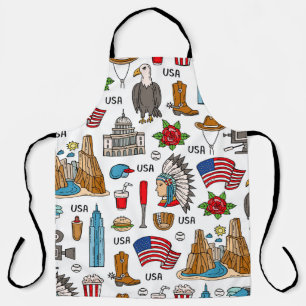 USA-Symbole Vintage nahtloses Muster Schürze