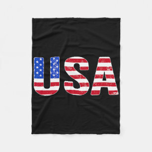 USA T-Shirt Patriotisch Amerikanische Flagge Männe Fleecedecke