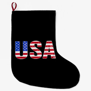 USA T-Shirt Patriotische Amerikanische Flagge Männ Großer Weihnachtsstrumpf