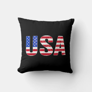 USA T-Shirt Patriotische Amerikanische Flagge Männ Kissen
