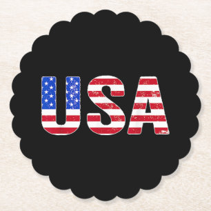 USA T-Shirt Patriotische Amerikanische Flagge Männ Untersetzer