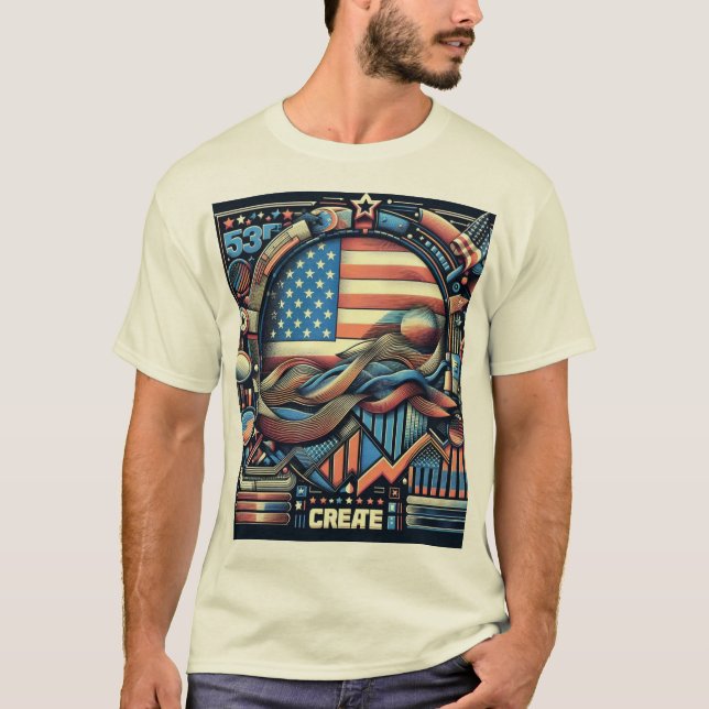 USA T - Shirt Trends 2025: Von Minimalistisch (Vorderseite)