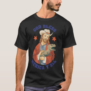 USA T-Shirts Gott segne Merica Y'all Jesus Dinosau