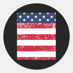 USA-Tasche mit amerikanischer Flagge zum 4. Juli Runder Aufkleber