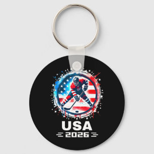 Usa Team 2026 Hockey Amerikanische Flagge Frauen M Schlüsselanhänger
