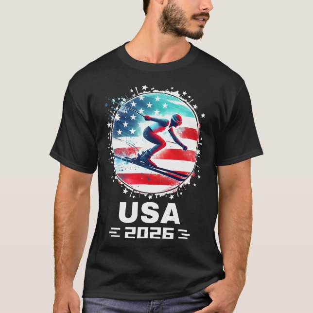 Usa Team 2026 Vereinigte Staaten Amerikanische Fla T-Shirt (Vorderseite)