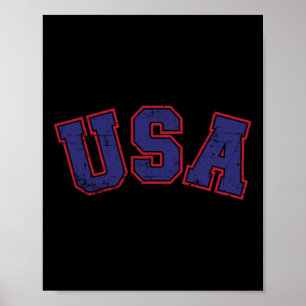 Usa-Team für patriotischen Unabhängigkeitstag am 4 Poster