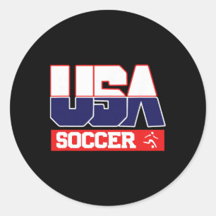 Usa Team Fußball - Männer und Frauen American Spor Runder Aufkleber
