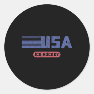 Usa Team Sports Retro Usa Team Amerikanischer Eish Runder Aufkleber