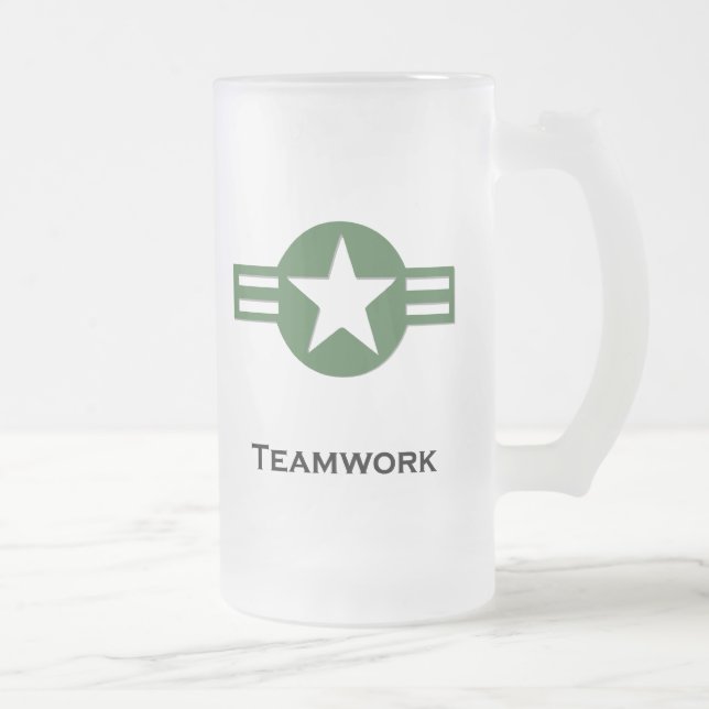 USA Teamwork Green Mattglas Bierglas (Rechts)