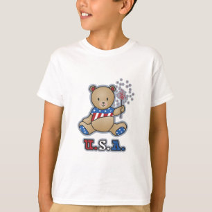 USA Teddy Bear Girls T - Shirt