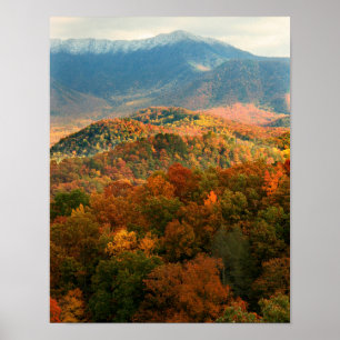 USA, Tennessee. Ansicht des schneebedeckten Mount Poster