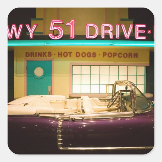 USA, Tennessee, Memphis: Elvis Presley Quadratischer Aufkleber (Vorderseite)