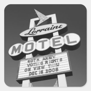 USA, Tennessee, Memphis,National Civil Rights Quadratischer Aufkleber