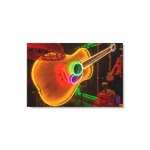 USA, Texas, Austin. Neon Guitar bei Blackmail