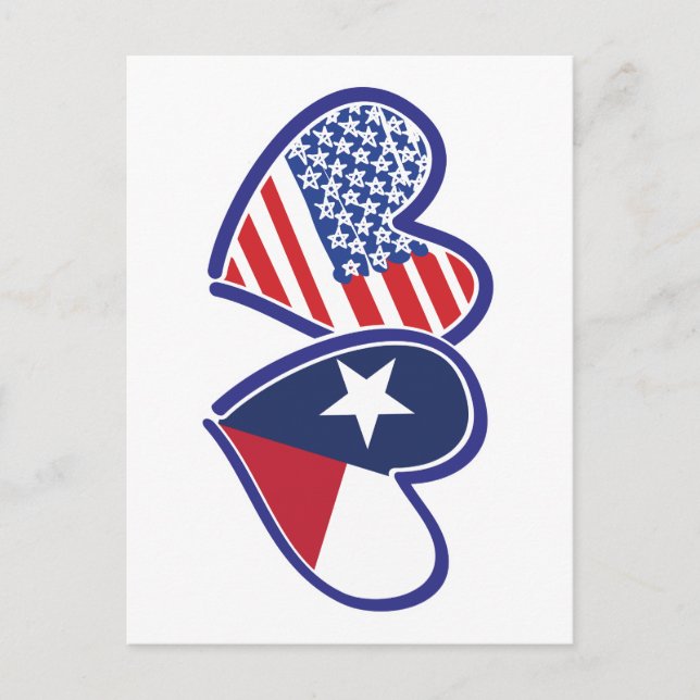 USA-Texas-Flag-Herz Postkarte (Vorderseite)