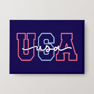 USA Text 4. Juli Design-62118 Button