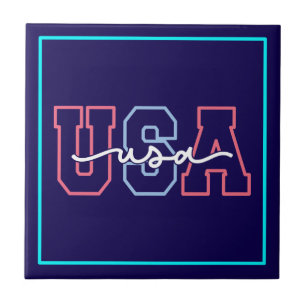 USA Text 4. Juli Design-62118 Fliese