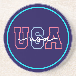 USA Text 4. Juli Design-62118 Getränkeuntersetzer