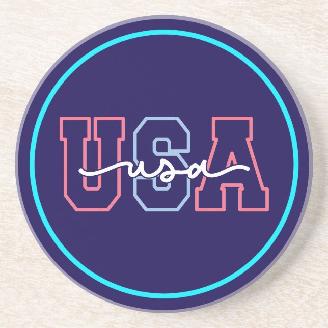 USA Text 4. Juli Design-62118 Getränkeuntersetzer (Vorne)