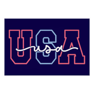 USA Text 4. Juli Design-62118 Poster
