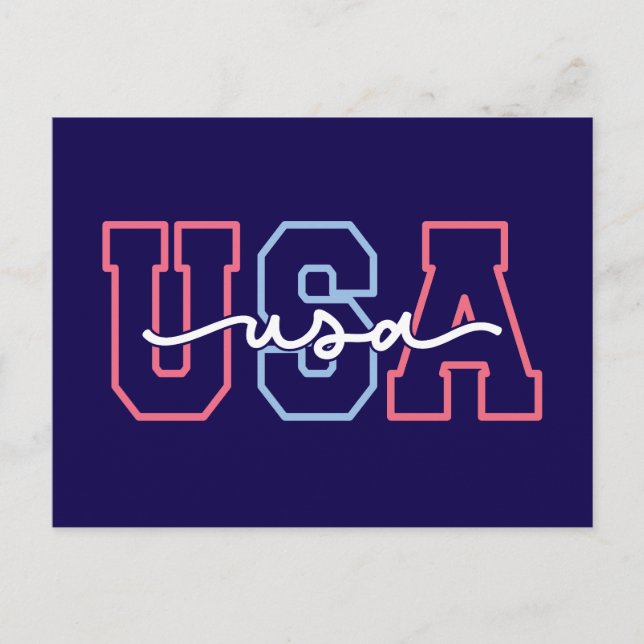 USA Text 4. Juli Design-62118 Postkarte (Vorderseite)