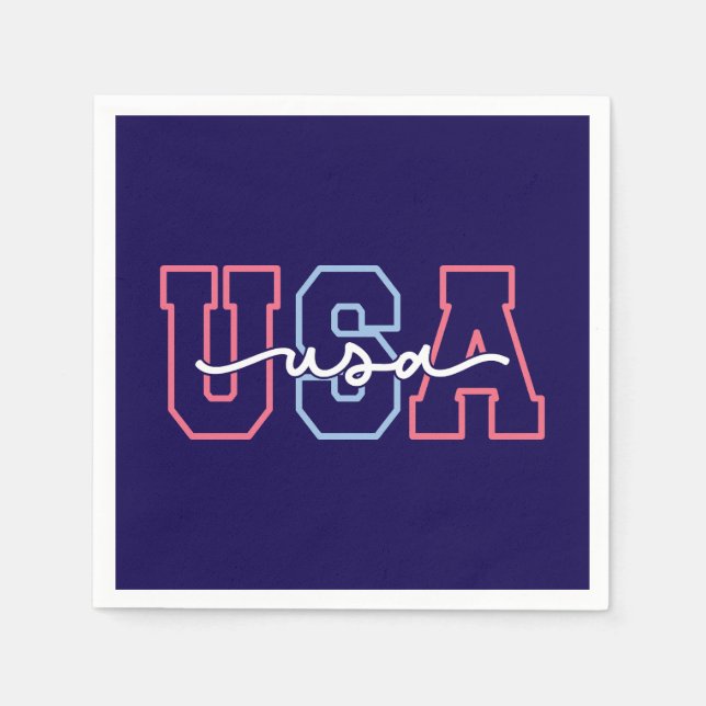 USA Text 4. Juli Design-62118 Serviette (Vorderseite)