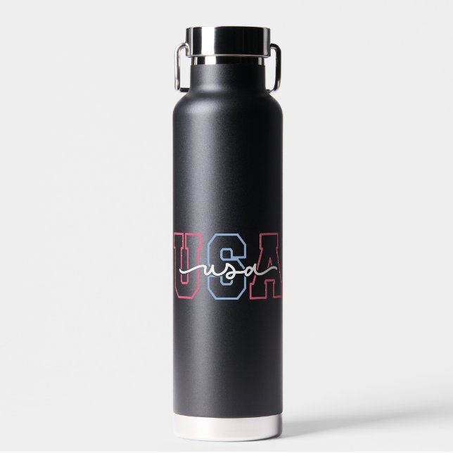 USA Text 4. Juli Design-62118 Trinkflasche (Vorne)