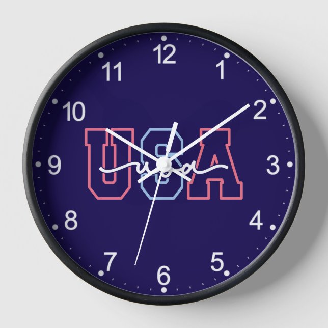 USA Text 4. Juli Design-62118 Uhr (Vorderseite)