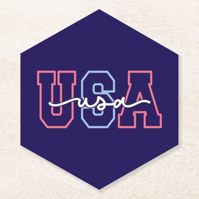 USA Text 4. Juli Design-62118 Untersetzer (Vorderseite)