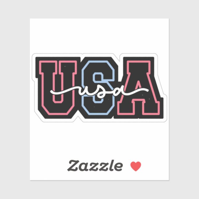 USA Text 4th Of July Design-62118 Aufkleber (Blatt)