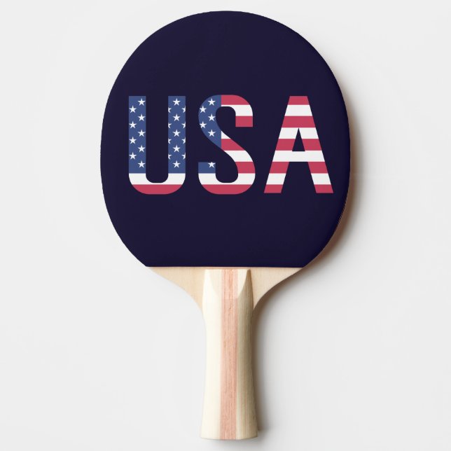 USA-Text-amerikanische Flagge auf Tischtennis Schläger (Vorderseite)