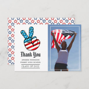 USA Thema Abschluss Foto Vielen Dank Dankeskarte