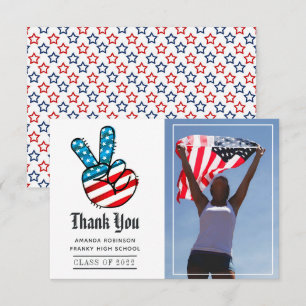 USA thematisiertes Abschlussfoto Danke