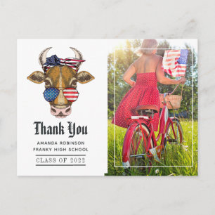 USA thematisiertes Abschlussfoto Danke Postkarte