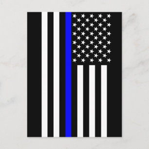 USA Thin Blue Line Postkarte