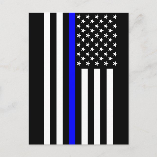 USA Thin Blue Line Postkarte (Vorderseite)