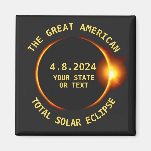 USA Total Solar Eclipse Party 4/8/2024 Benutzerdef Magnet (Vorne)
