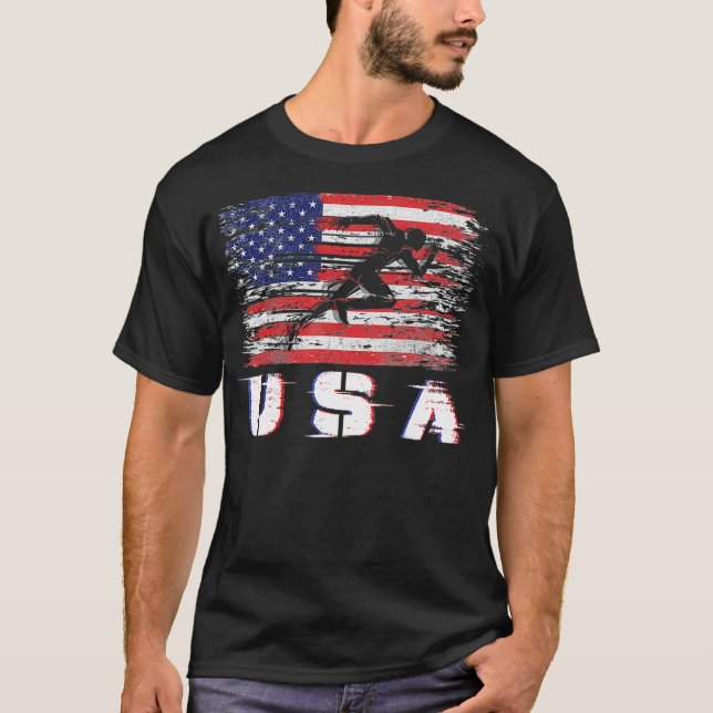 USA Track and field team American US men Damen T-Shirt (Vorderseite)