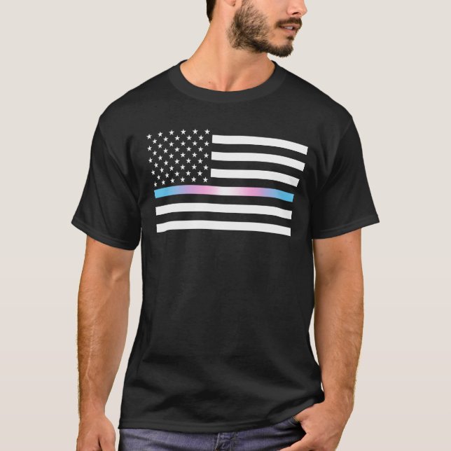 USA Trans Pride Thin Line T-Shirt (Vorderseite)