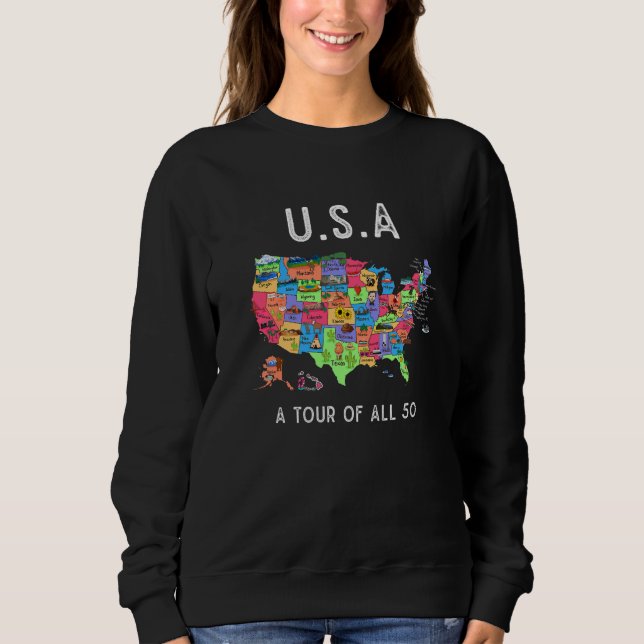 USA Travel  Visit 50 States Map  2 Sweatshirt (Vorderseite)