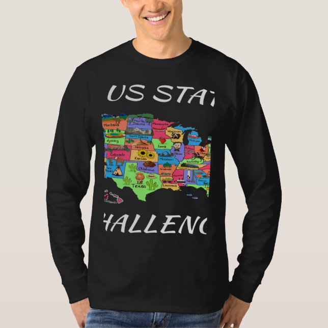 USA Travel  Visit 50 States Map T-Shirt (Vorderseite)