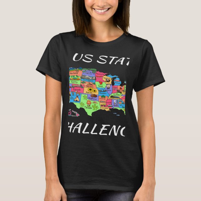 USA Travel  Visit 50 States Map T-Shirt (Vorderseite)