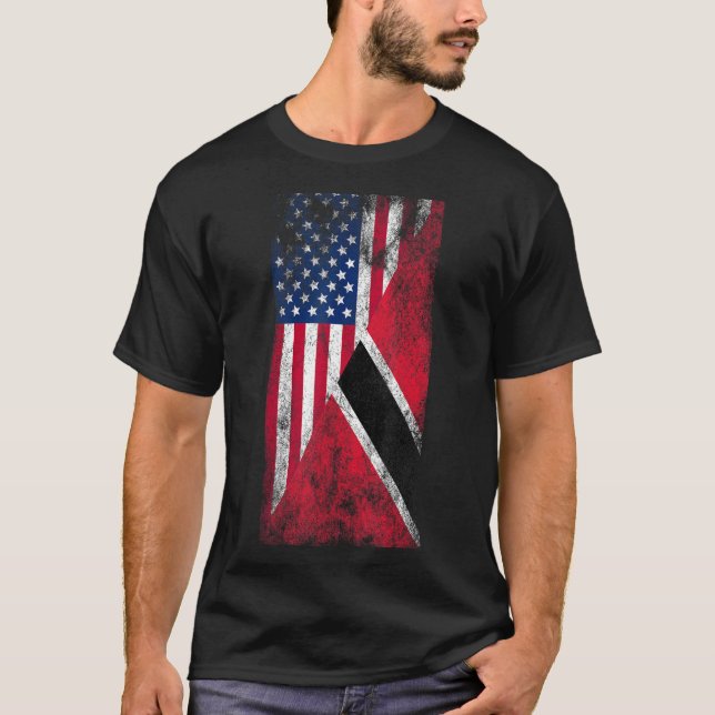 USA & Trinidad & Tobago Flags - USA, Tri T-Shirt (Vorderseite)