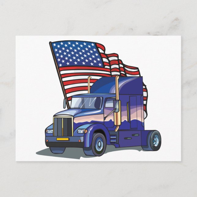 USA Truck Driver Postkarte (Vorderseite)